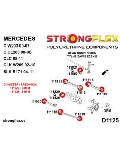 116255A: Rear suspension bush kit SPORT 2