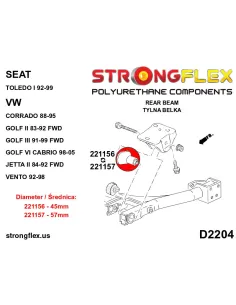 221156A: Rear subframe bush 45mm SPORT 2