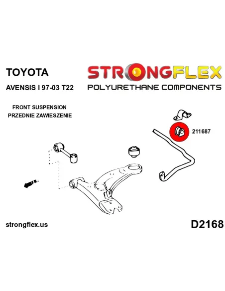 211687A: Front/rear anti roll bar bush SPORT