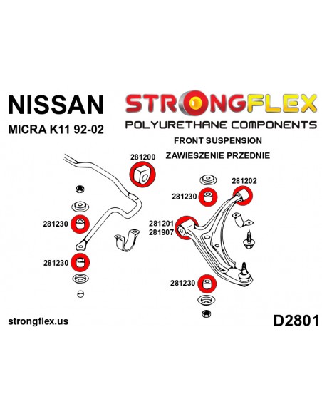 281202A: Front wishbone rear bush SPORT