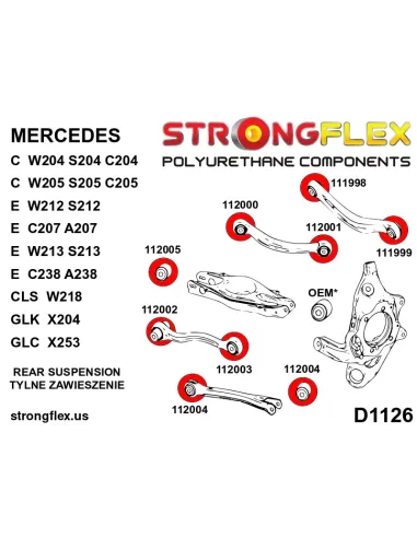 116258A: Full suspension polyurethane bush kit SPORT