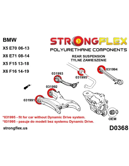 036071B: Full suspension polyurethane bush kit