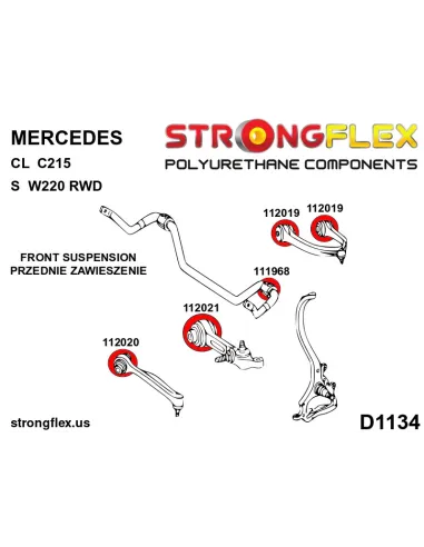 116261A: Front suspension bush kit SPORT