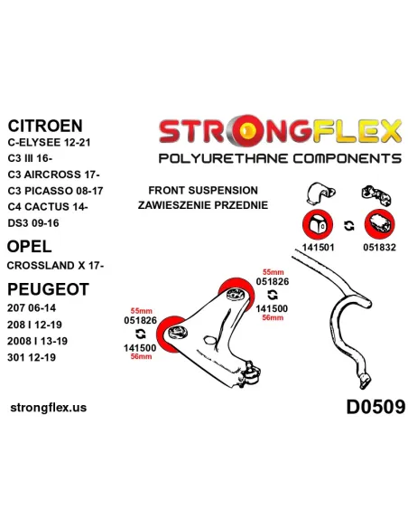 141501A: Front anti roll bar bush SPORT