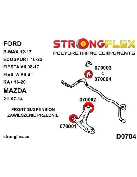 070002A: Front lower arm – rear bush SPORT