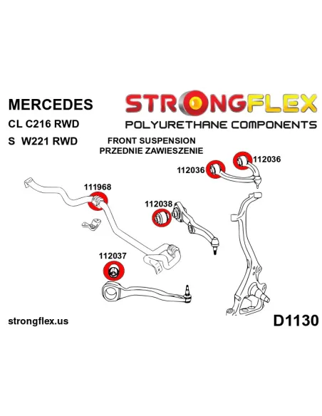 116268A: Front suspension bush kit SPORT