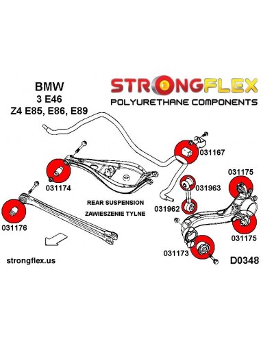 Front wishbone rear bush 66mm BMW E46 Z4 E85/E8 E85 E86