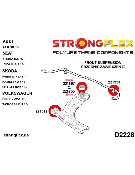 221950A: Front / rear stabilizer bush SPORT