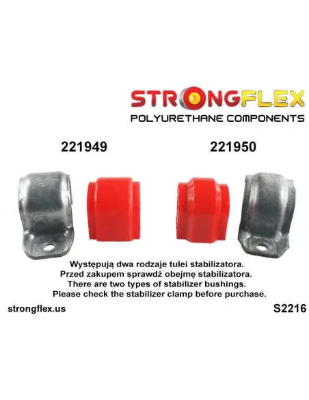221950A: Front / rear stabilizer bush SPORT