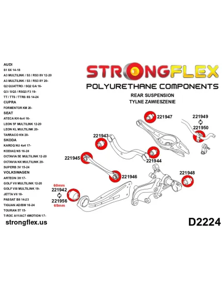 221950A: Front / rear stabilizer bush SPORT