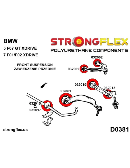 036078B: Front suspension bush kit