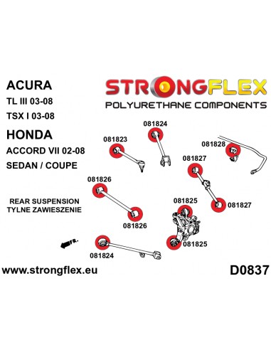 086230B: Rear suspension bush kit
