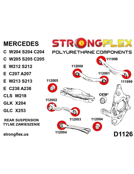 116273A: Full suspension polyurethane bush kit SPORT
