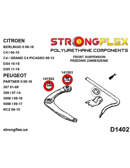 141502B: Front wishbone bush - front