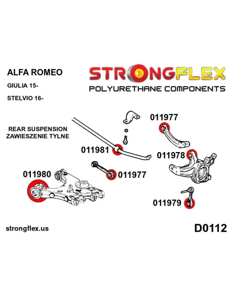 016253A: Rear suspension bush kit SPORT