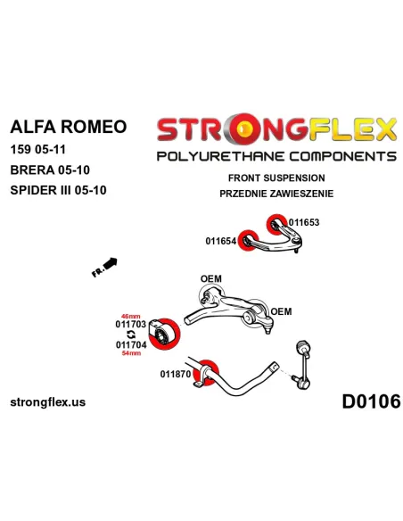 016254B: Front suspension bush kit