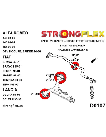 016255A: Front suspension bush kit SPORT