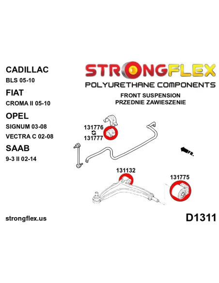 136220A: Front suspension bush kit SPORT