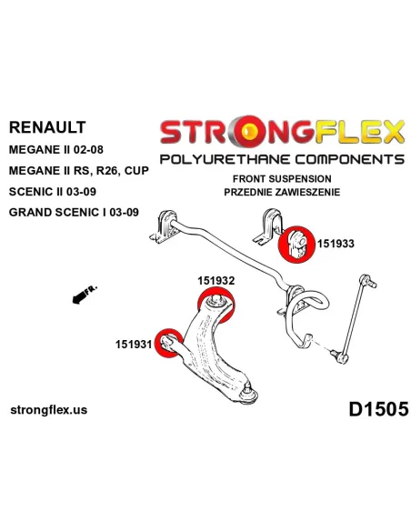 156084B: Front suspension bush kit