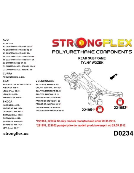 221952B: Rear subframe – rear bush 52mm