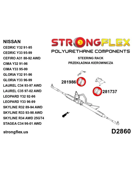 286204A: Full suspension bush kit R33 R34 AWD SPORT
