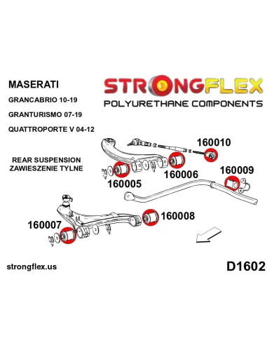 166103A: Rear suspension bush kit SPORT