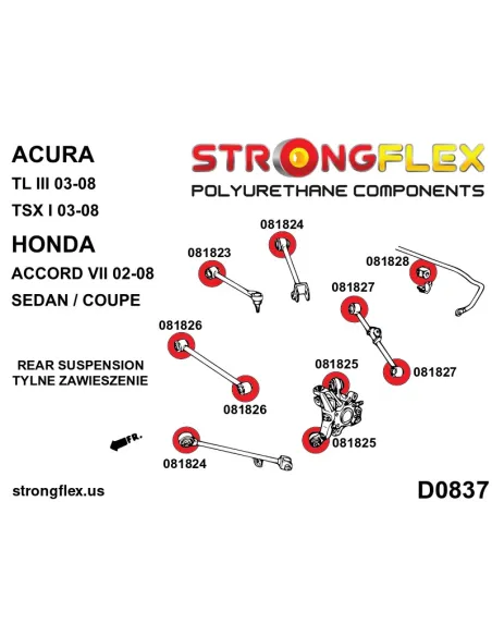 086233A: Full suspension bush kit SPORT