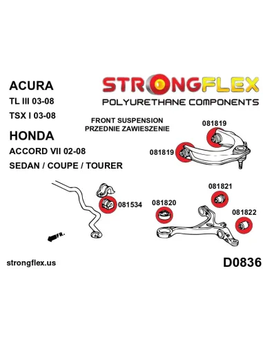 086233A: Full suspension bush kit SPORT