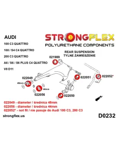 026269B: Rear suspension bush kit 2