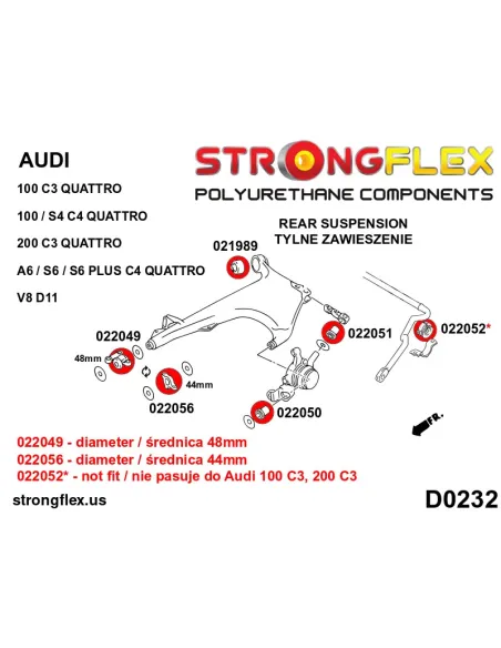 026269B: Rear suspension bush kit