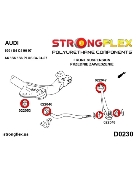 026271A: Front suspension bush kit SPORT