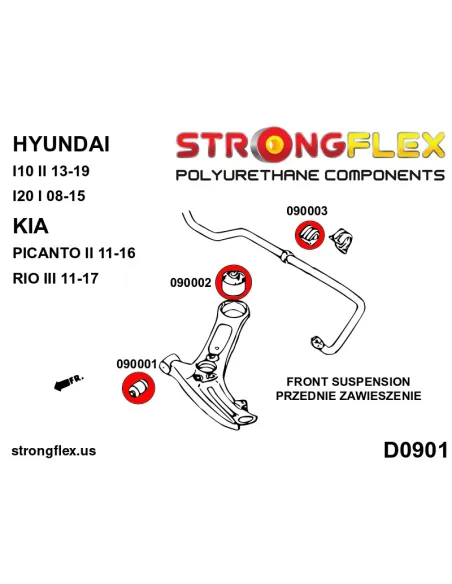096101A: Front suspension bush kit SPORT