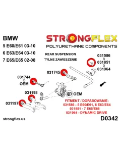 036092B: Rear suspension bush kit 2