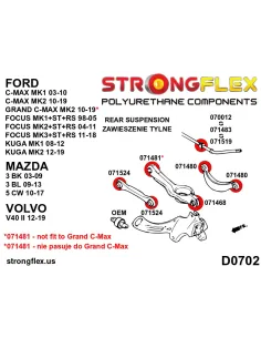 076154A: Rear suspension bush kit SPORT 2