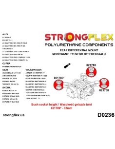 021789B: Rear diff mount - front bush 35mm 2
