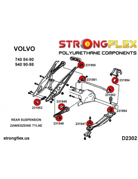 236202B: Rear Suspension Bush Kit 236202B: Rear Suspension Bush Kit