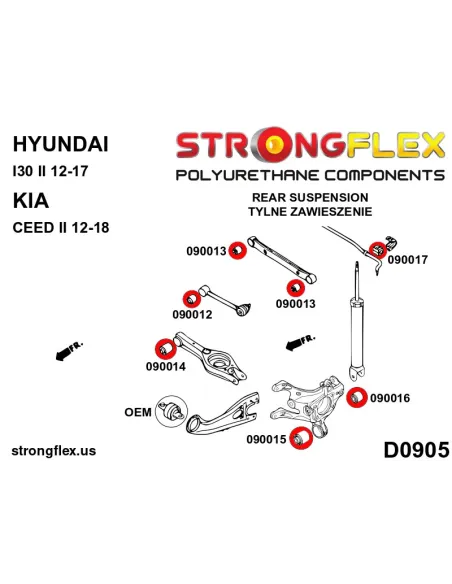 090016A: Rear shock absorber bush SPORT