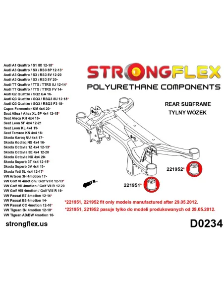 026275B: Full suspension polyurethane bush kit