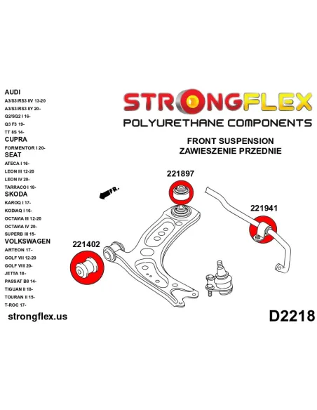 026275B: Full suspension polyurethane bush kit