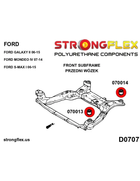 070014B: Front subframe – rear bush