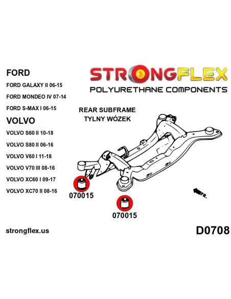 076158A: Rear subframe bush kit SPORT