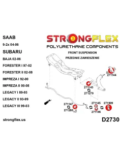 271279A: Front wishbone front bush 61mm SPORT 2