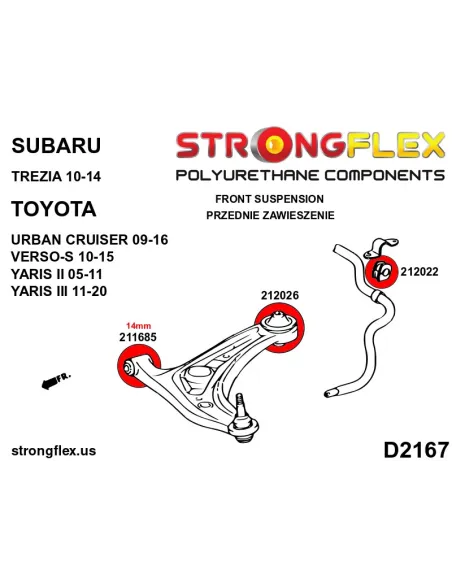 212022A: Front anti roll bar bush SPORT