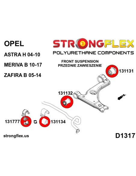 136221A: Front suspension bush kit SPORT
