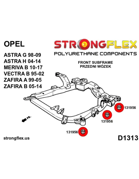 136222B: Front subframe bush kit