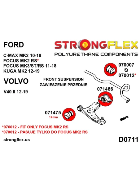 076161B: Front suspension bush kit