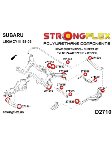 271341A: Front / rear anti roll bar bush SPORT