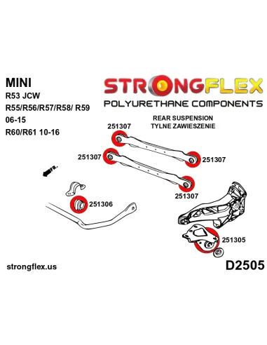 256208A: Full suspension bush kit SPORT