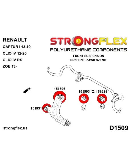 156085B: Front suspension bush kit