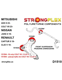 151594B: Front anti roll bar bush 2